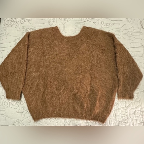 NWOT ba&sh Fill Twist Back Alpaca Sweater Sz M Marron Brown - Picture 3 of 9